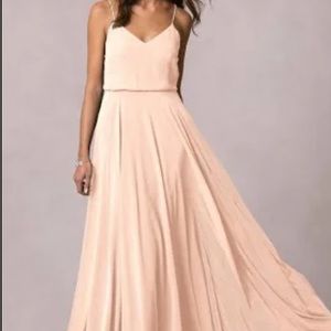 Jenny Yoo Dresses Jenny Yoo Inesse Chiffon V Neck Gown - Blush color